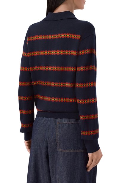 Шерстяное поло DRIES VAN NOTEN синего цвета по цене 89950 руб., арт. 011212/4700, фото 4 Шерстяное поло DRIES VAN NOTEN, арт. 011212/4700, фото 4