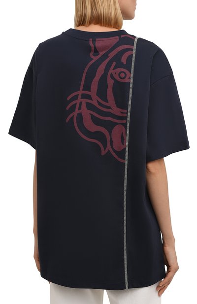 Хлопковая футболка KENZO синего цвета по цене 18200 руб., арт. FB62TS9754SB, фото 4 Хлопковая футболка KENZO, арт. FB62TS9754SB, фото 4
