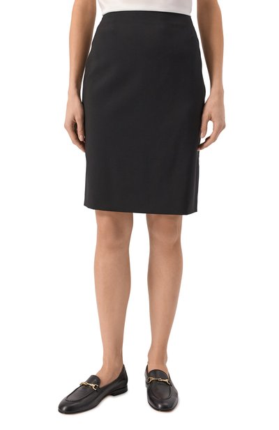 Шерстяная юбка BOSS черного цвета по цене 25500 руб., арт. 50490036, фото 3 Шерстяная юбка BOSS, арт. 50490036, фото 3