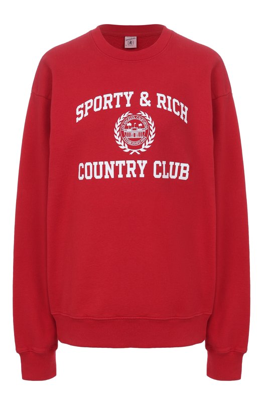 Хлопковый свитшот Sporty and Rich ST071606218RE15 Красный ST071606218RE15