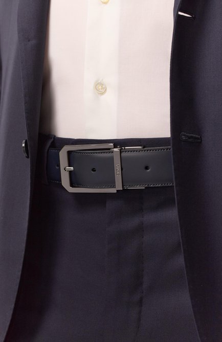 Мужской двусторонний ремень ZEGNA синего цвета, арт. B011RZ/LHAVG | Фото 2 (Материал: Натуральная кожа; Материал сплава: Проставлено; Нос: Не проставлено)