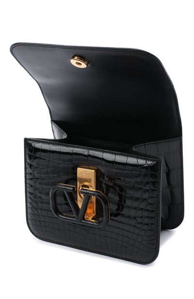 Сумка из кожи аллигатора vsling VALENTINO черного цвета по цене 1890000 руб., арт. UW0B0F01/XDE/AMIS, фото 4 Сумка из кожи аллигатора vsling VALENTINO, арт. UW0B0F01/XDE/AMIS, фото 4