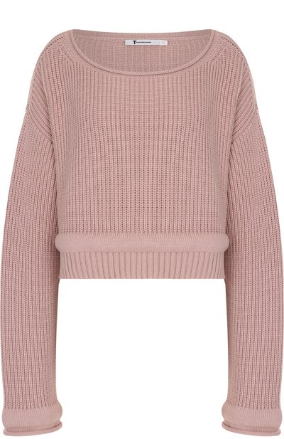 Женский укороченный пуловер фактурной вязки с круглым вырезом ALEXANDERWANG.T, арт. 4K181040J4