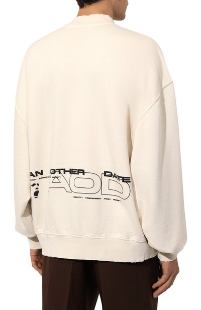 Хлопковый свитшот AN OTHER DATE кремового цвета по цене 21050 руб., арт. F40DMASW061, фото 4 Хлопковый свитшот AN OTHER DATE, арт. F40DMASW061, фото 4