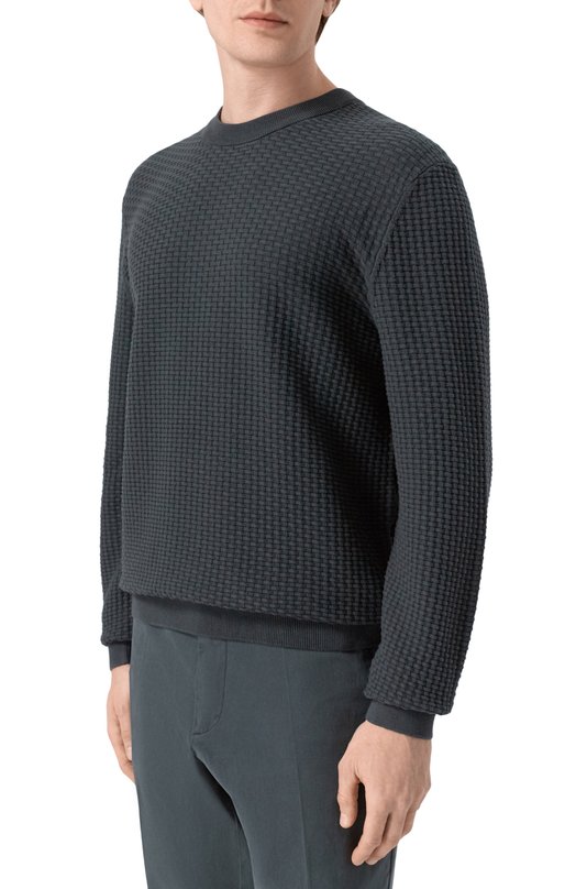 Хлопковый джемпер BOSS 50545283 Зелёный  50545283 Фото 3