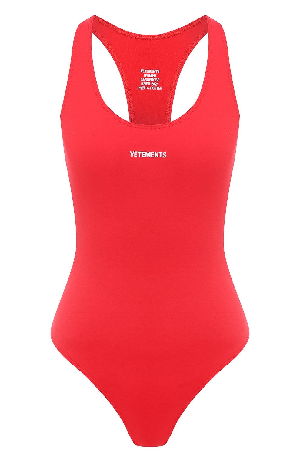 Слитный купальник VETEMENTS красного цвета по цене 55650 руб., арт. WAH21TR289 1332/RED, фото 1 Слитный купальник VETEMENTS, арт. WAH21TR289 1332/RED, фото 1