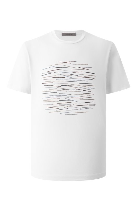 Хлопковая футболка Corneliani 25G585-2525063 Белый 25G585-2525063