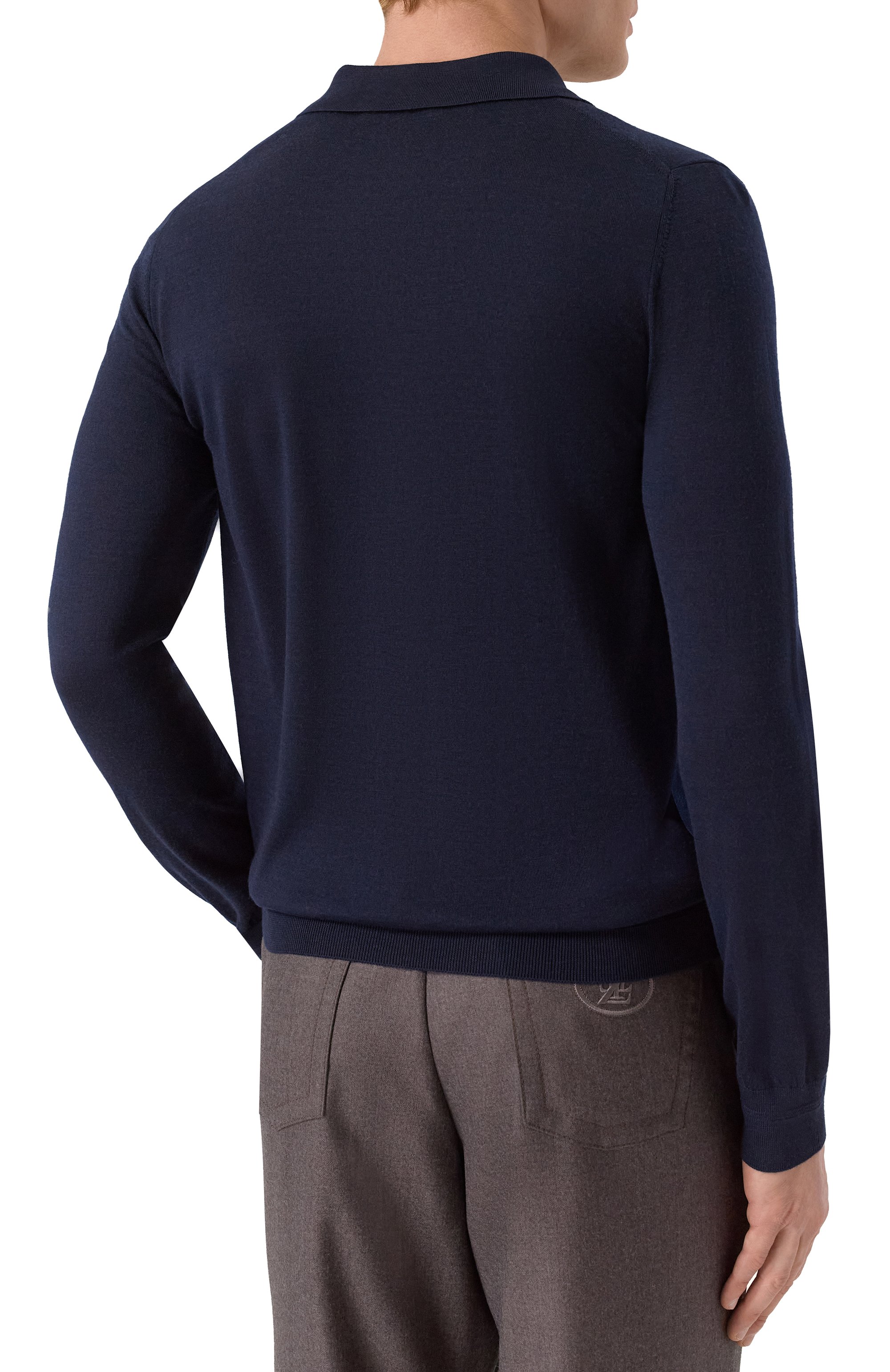 Поло из шерсти и шелка ZILLI темно-синего цвета по цене 154500 руб., арт. KZP001M0230VLSB00, фото 4 Поло из шерсти и шелка ZILLI, арт. KZP001M0230VLSB00, фото 4