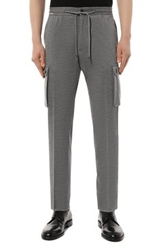 Мужские брюки-карго из шерсти и хлопка CORNELIANI темно-серого цвета, арт. 934L14-9318800 | Фото 3 (Драгоценные камни: Проставлено; Длина (брюки, джинсы): Стандартные; Материал внешний: Хлопок, Шерсть; Материал сплава: Проставлено; Случай: Повседневный; Силуэт М (брюки): Карго; Стили: Кэжуэл)