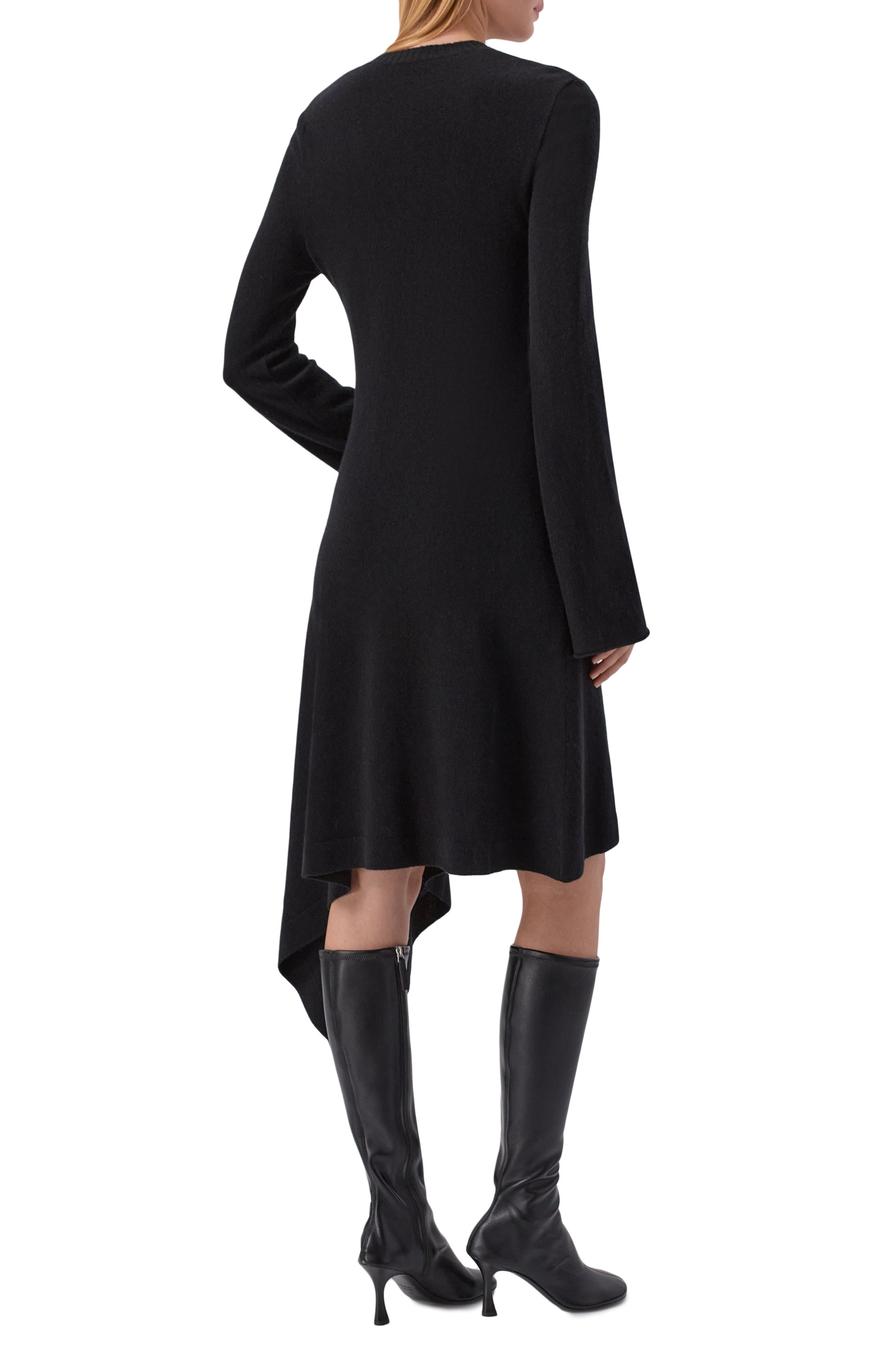 Шерстяное платье ANN DEMEULEMEESTER черного цвета по цене 107500 руб., арт. B0013527/KN073, фото 3 Шерстяное платье ANN DEMEULEMEESTER, арт. B0013527/KN073, фото 3