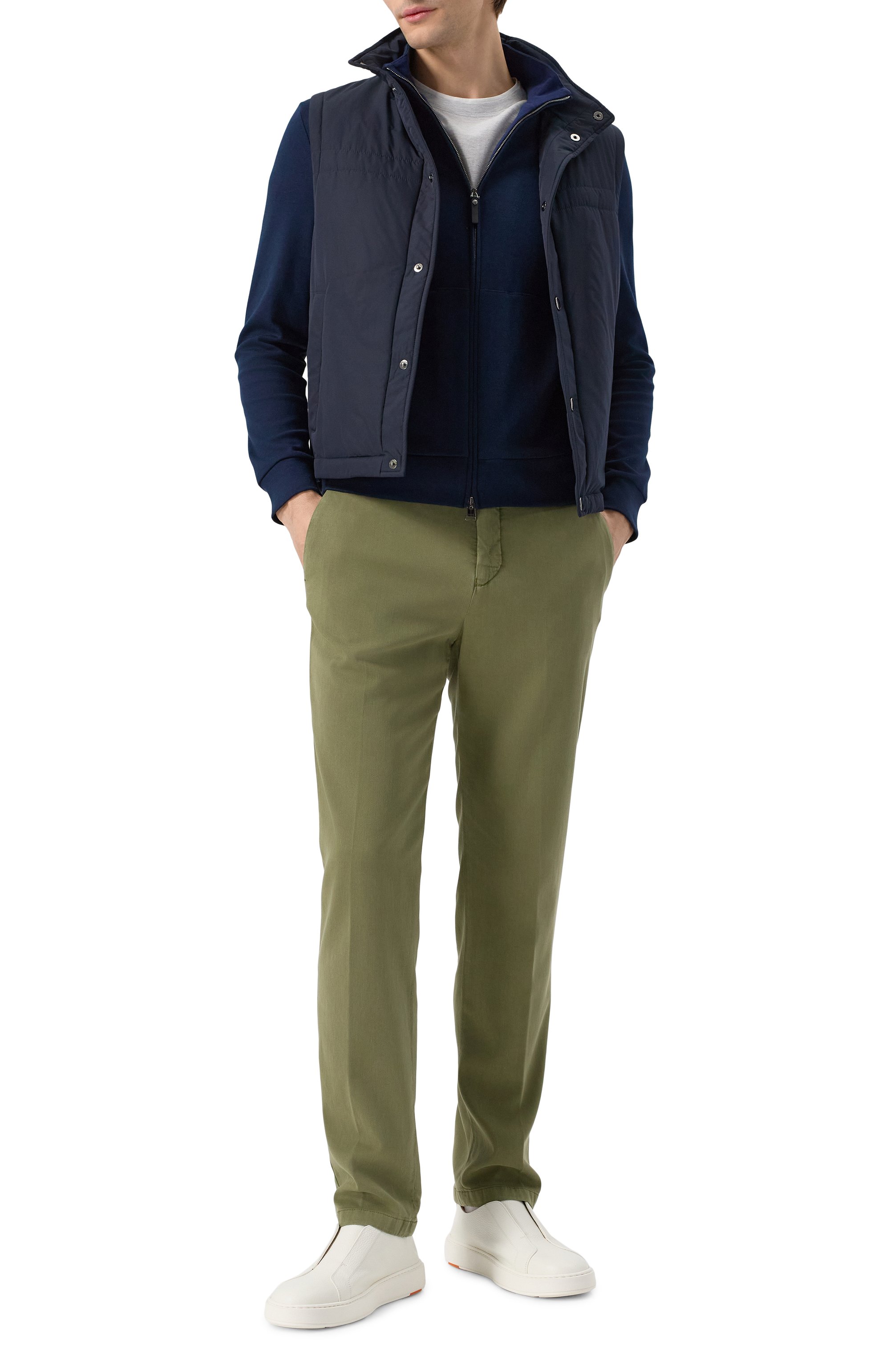 Брюки из лиоцелла KITON хаки цвета по цене 115500 руб., арт. UFPPEK0606F08, фото 2 Брюки из лиоцелла KITON, арт. UFPPEK0606F08, фото 2