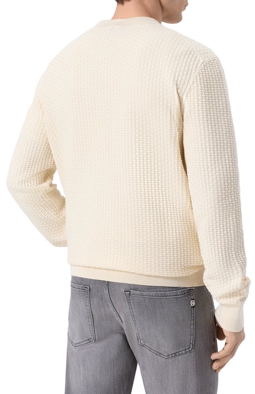 Хлопковый джемпер BOSS 50545283 Кремовый  50545283 Фото 4