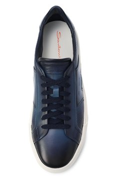 Мужские кожаные к�еды double buckle SANTONI темно-синего цвета, арт. MBGG22068PNNTFG0 | Фото 6 (Материал внутренний: Натуральная кожа; Подошва: Массивная; Материал внешний: Натуральная кожа; Материал утеплителя: Без утеплителя; Стили: Классический; Кросс-КТ: Низкие; Автоматизация состава: Проставлено; Автоматизация ТО: Проставлено)