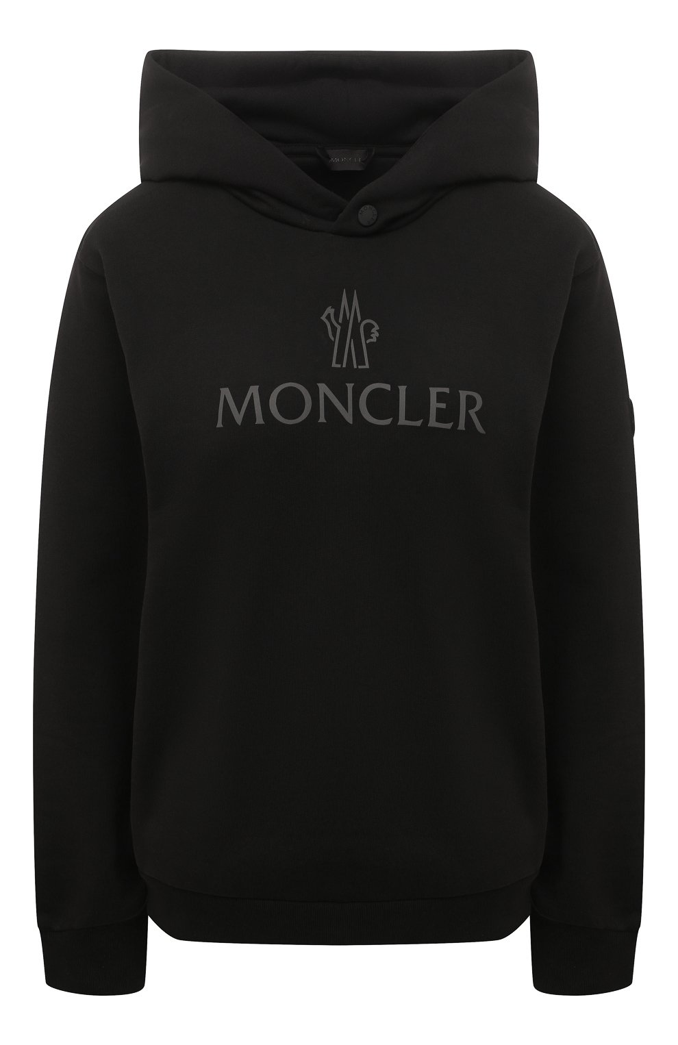 Хлопковое худи MONCLER черного цвета по цене 53350 руб., арт. H1-093-8G000-18-809KR, фото 1 Хлопковое худи MONCLER, арт. H1-093-8G000-18-809KR, фото 1