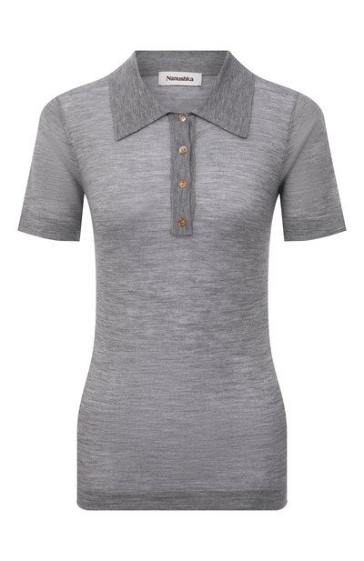 Женский шерстяное поло NANUSHKA, арт. HATTI_LIGHT GREY_SUPER FINE MERIN0 KNIT