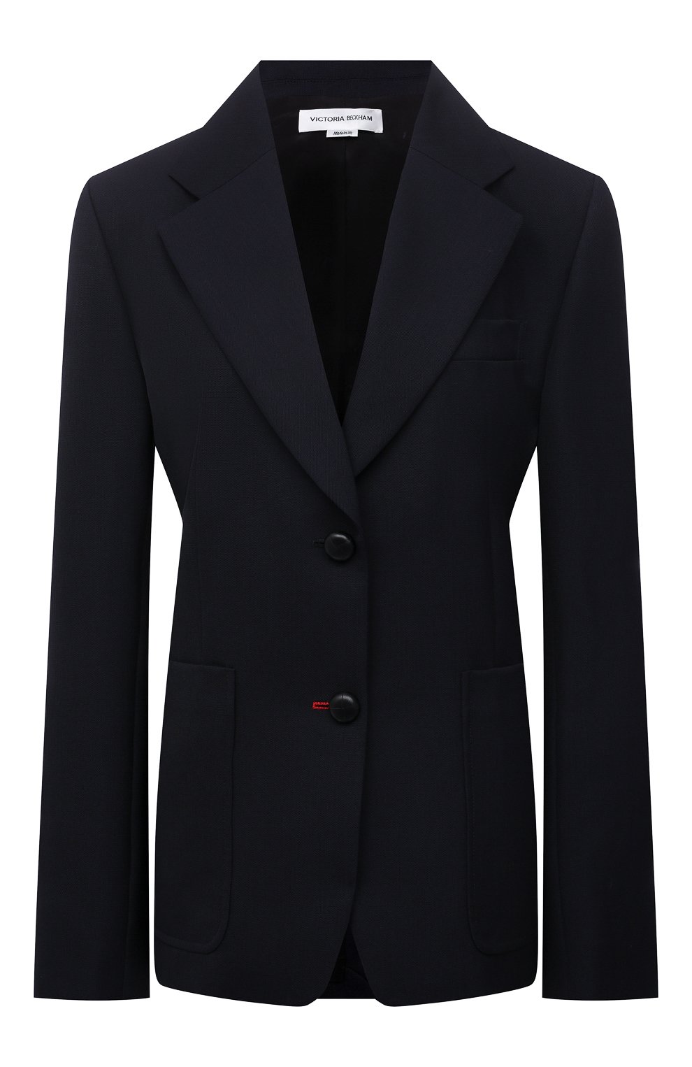 Шерстяной жакет VICTORIA BECKHAM темно-синего цвета по цене 129500 руб., арт. 1521WJK002856C, фото 1 Шерстяной жакет VICTORIA BECKHAM, арт. 1521WJK002856C, фото 1