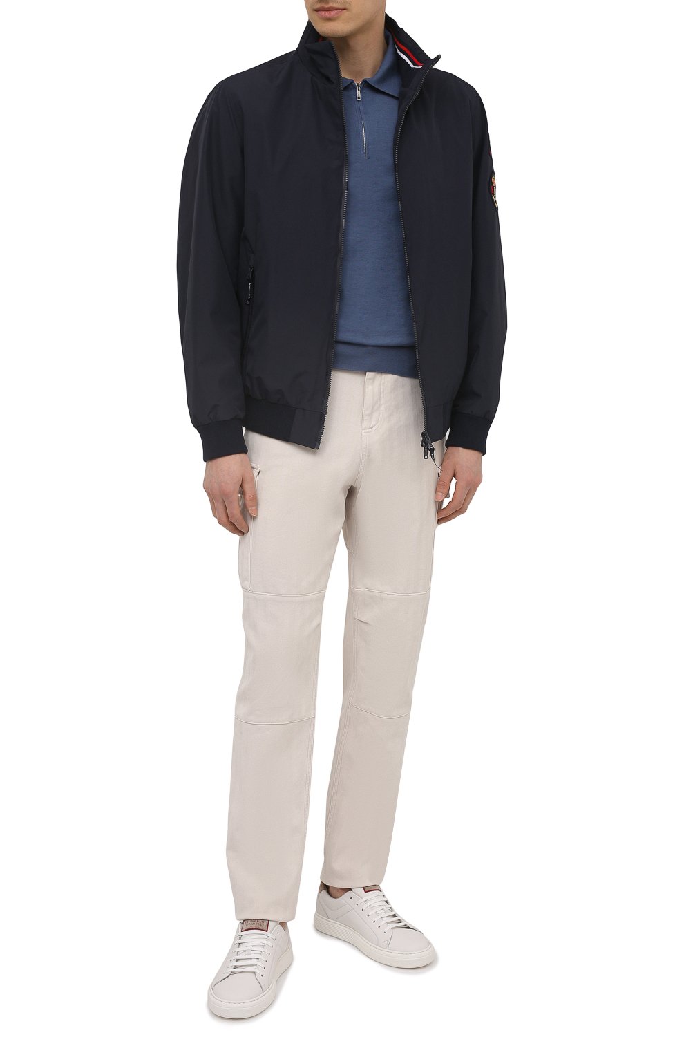 Поло из хлопка и кашемира FIORONI синего цвета по цене 79200 руб., арт. MK22609C2, фото 2 Поло из хлопка и кашемира FIORONI, арт. MK22609C2, фото 2