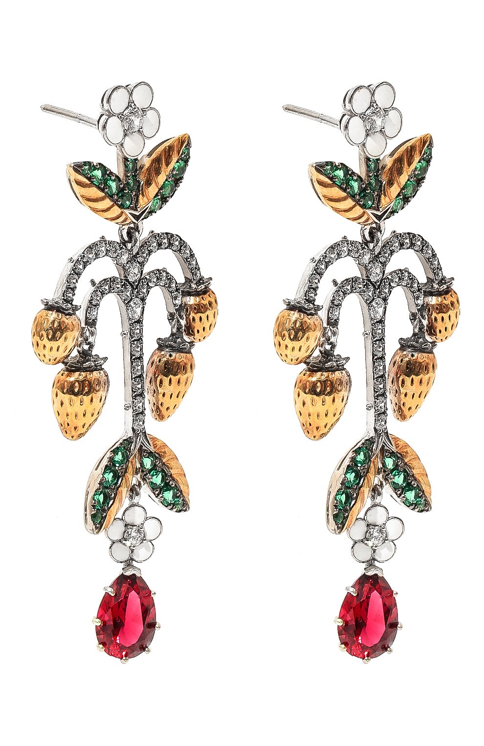 Серьги wild strawberry QUEENSBEE разноцветного цвета по цене 126720 руб., арт. 201401, фото 3 Серьги wild strawberry QUEENSBEE, арт. 201401, фото 3