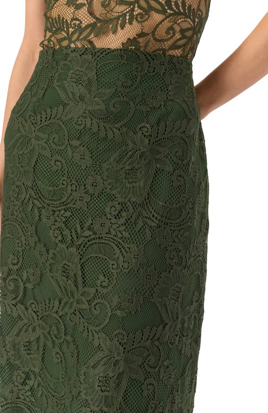 Юбка из шелка и хлопка Elie Saab SK219NF25/LA004 Зелёный  SK219NF25/LA004 Фото 5