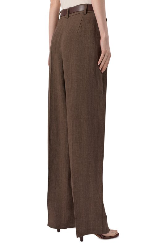 Льняные брюки Max Mara Studio SIAMESE Коричневый  SIAMESE Фото 4