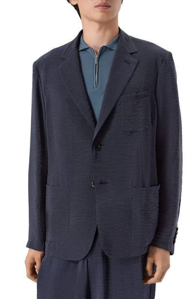 Однобортный пиджак GIORGIO ARMANI темно-синего цвета по цене 325500 руб., арт. GM001935/TE23168, фото 3 Однобортный пиджак GIORGIO ARMANI, арт. GM001935/TE23168, фото 3
