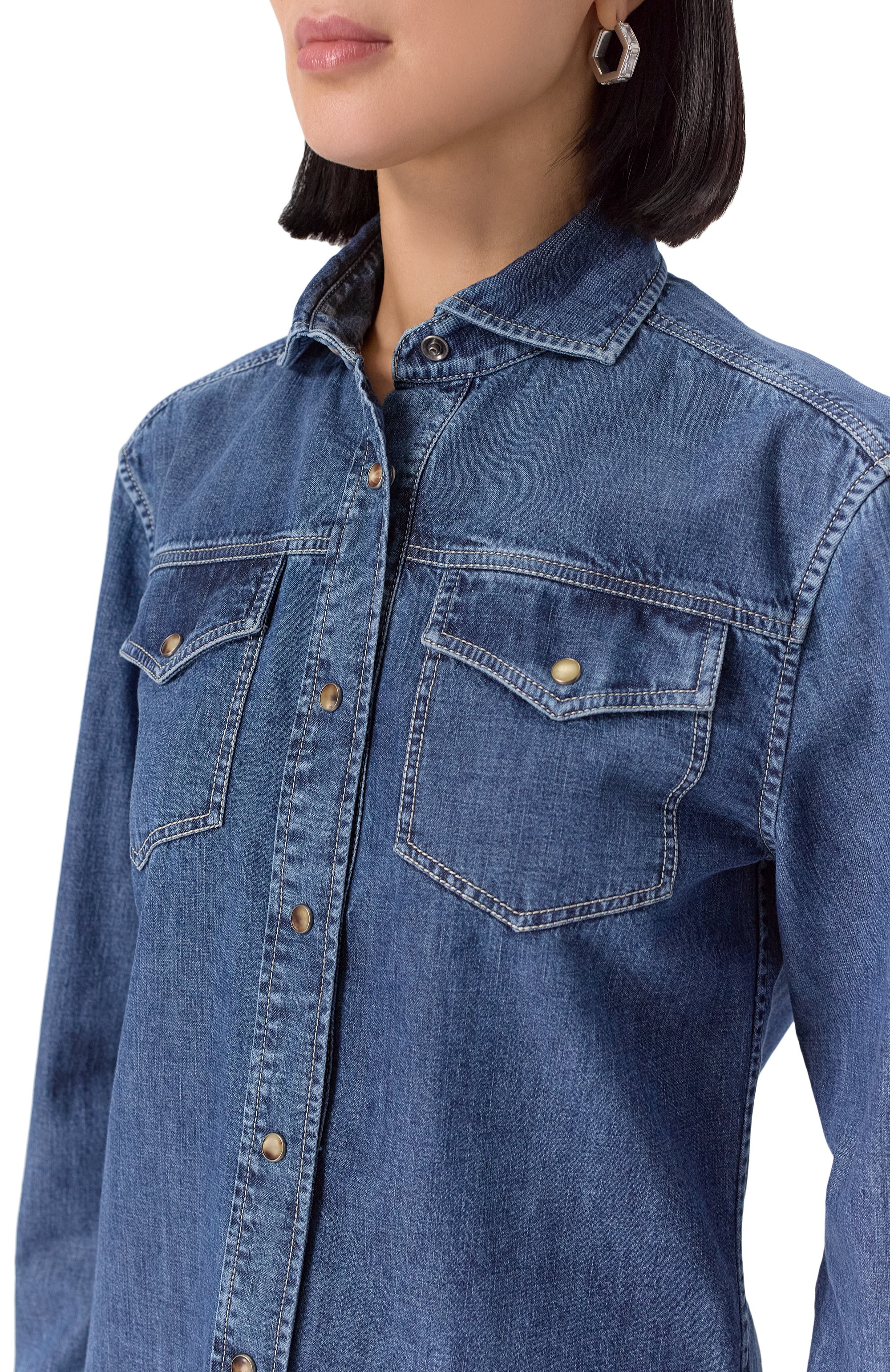 Джинсовая рубашка BRUNELLO CUCINELLI, арт. MH192NL626, фото 5