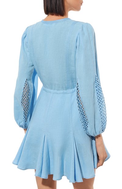 Льняное платье A MERE CO голубого цвета по цене 75700 руб., арт. AMC-RSS23-014SB, фото 4 Льняное платье A MERE CO, арт. AMC-RSS23-014SB, фото 4