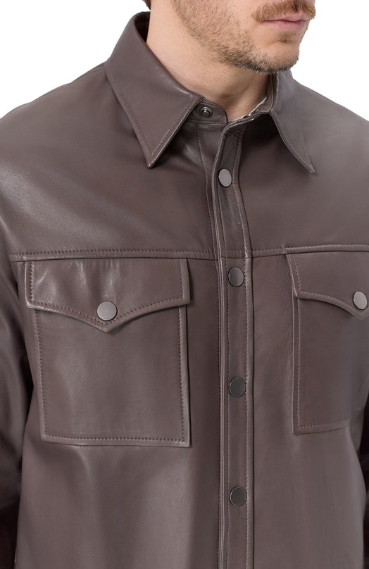 Кожаная куртка-рубашка MVST 54204/58-68 Коричневый  54204/58-68 Фото 5