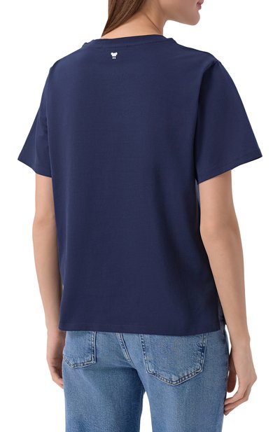 Хлопковая футболка WEEKEND MAX MARA синего цвета по цене 12700 руб., арт. TENUE, фото 4 Хлопковая футболка WEEKEND MAX MARA, арт. TENUE, фото 4