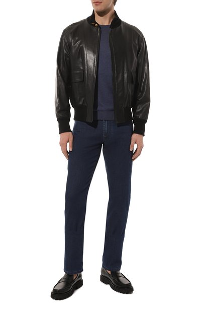 Кожаный бомбер GUCCI черного цвета по цене 403200 руб., арт. 621460 XNAKP, фото 2 Кожаный бомбер GUCCI, арт. 621460 XNAKP, фото 2