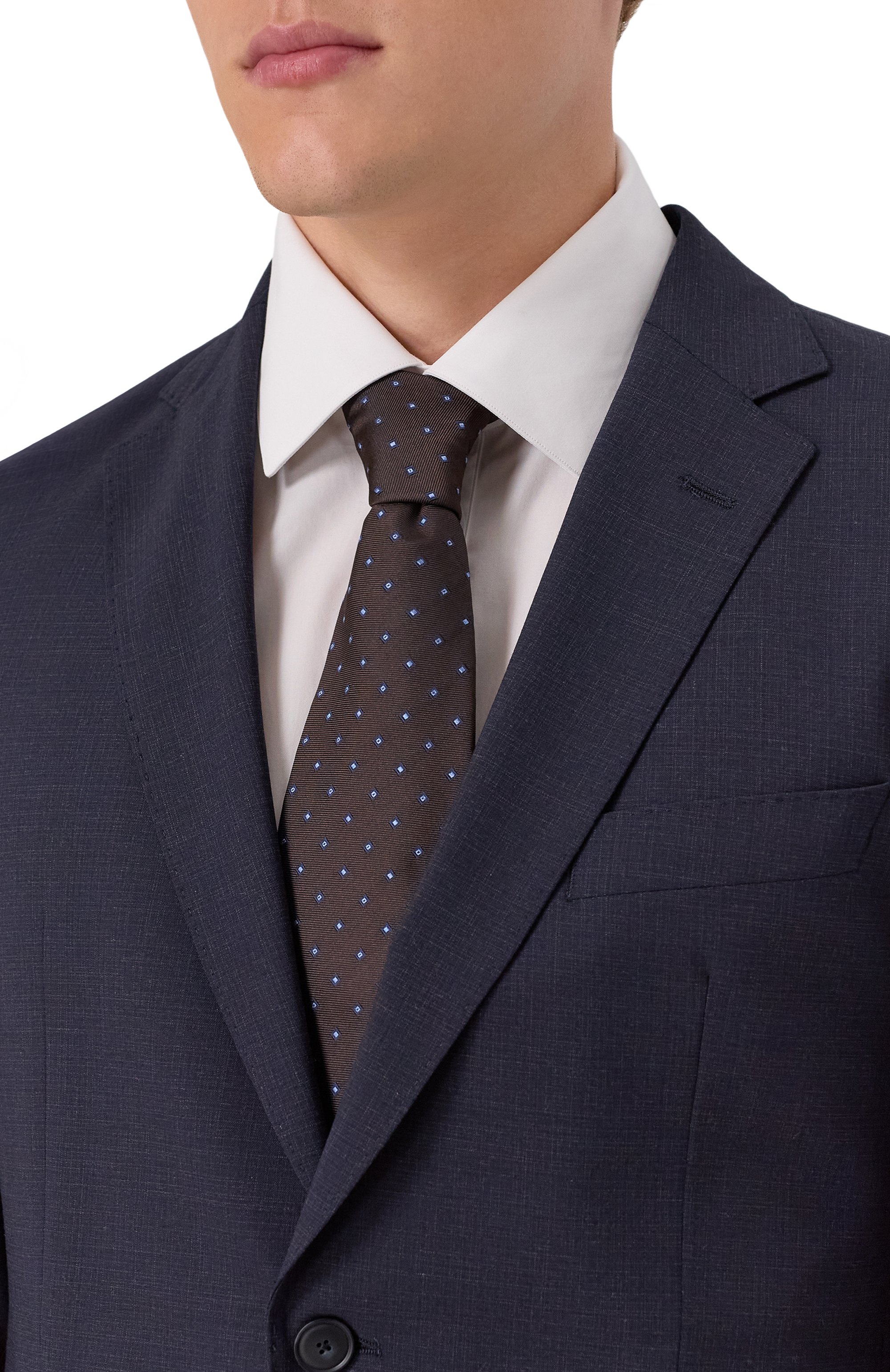 Шелковый галстук CORNELIANI коричневого цвета по цене 23600 руб., арт. 26U302-2620309, фото 2 Шелковый галстук CORNELIANI, арт. 26U302-2620309, фото 2