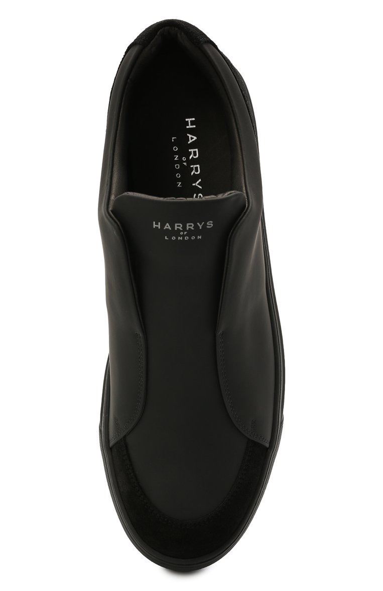 Мужские кожаные кеды jaunty HARRYS OF LONDON черного цвета, арт. 372/103 | Фото 5 (Подошва: Плоская; Материал внутренний: Натуральная кожа; Материал утеплителя: Без утеплителя; Стили: Гранж; Материал сплава: Проставлено; Драгоценные камни: Проставлено; Материал внешний: Натуральная кожа; Кросс-КТ: Низкие)