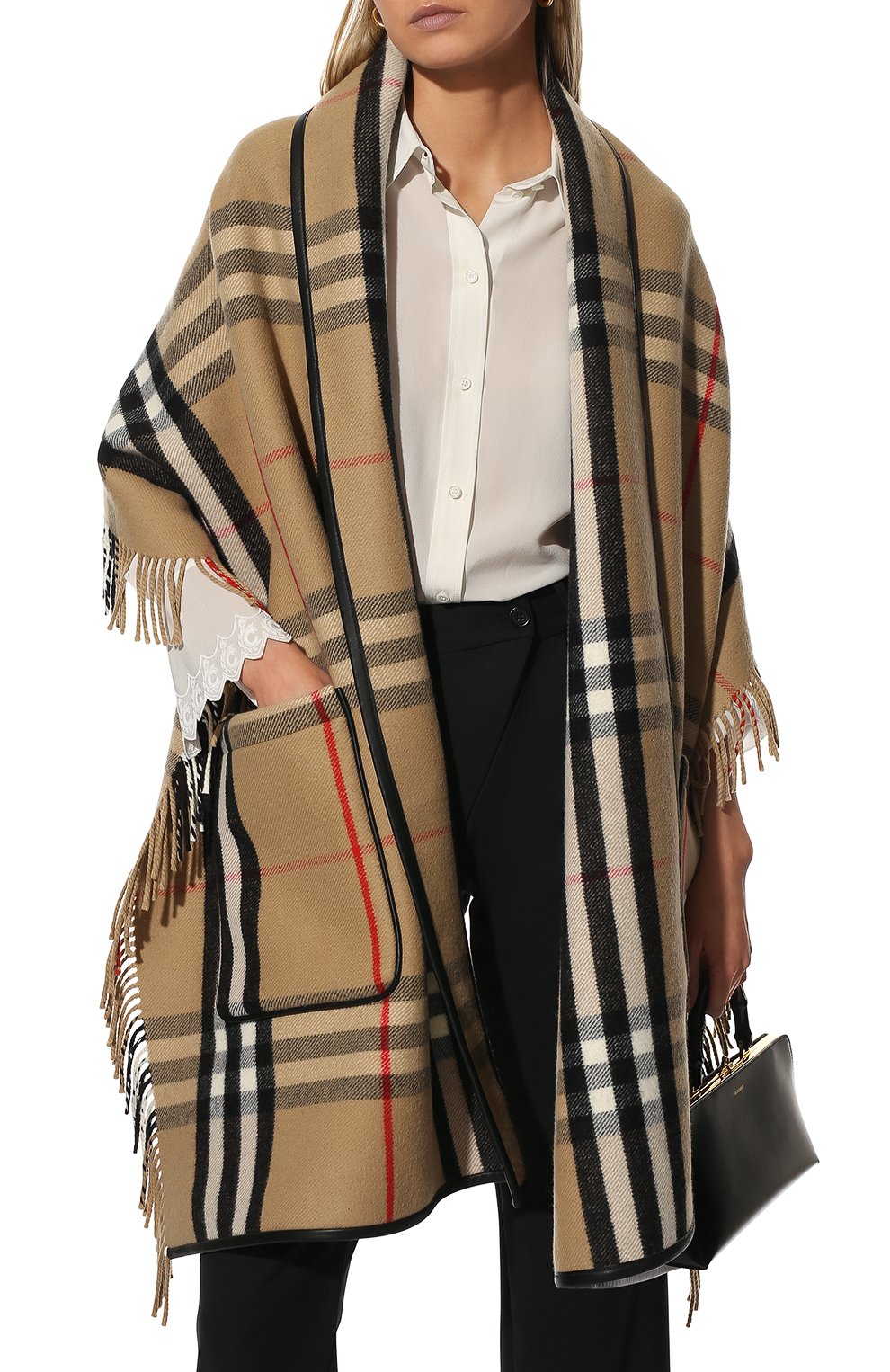 Накидка из шерсти и кашемира helen BURBERRY, арт. 8049692, фото 3