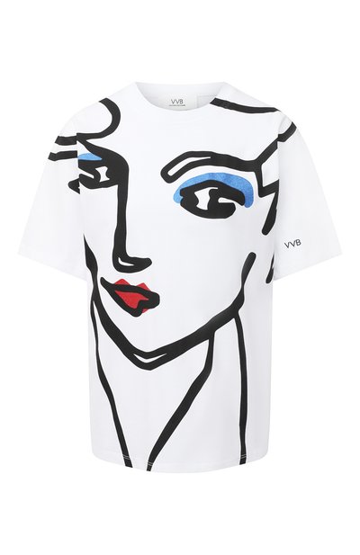 Женская хлопковая футболка VICTORIA, VICTORIA BECKHAM, арт. 2320JTS001708A