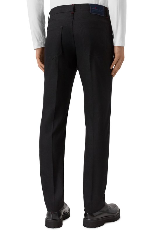 Шерстяные брюки Kiton UPNJSK0124G08 Чёрный  UPNJSK0124G08 Фото 4