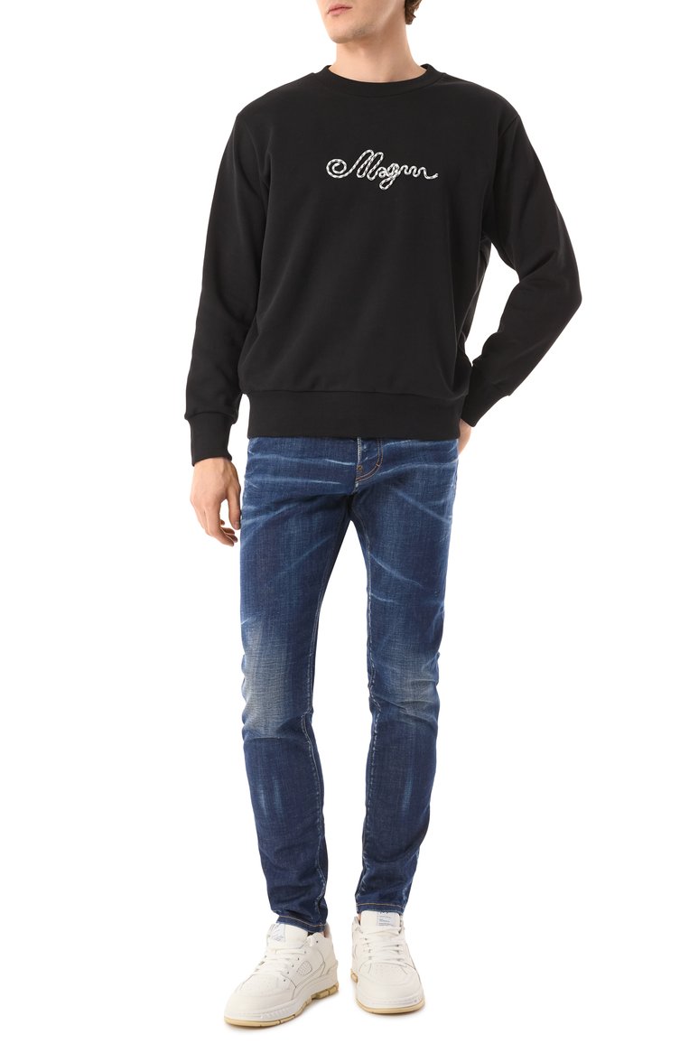 Мужские джинсы cool guy DSQUARED2 темно-синего цвета, арт. S74LB1315/S30342 | Фото 2 (Материал внешний: Хлопок, Деним; Длина (брюки, джинсы): Стандартные; Кросс-КТ: Деним; Детали: Делаве; Стили: Повседневный; Автоматизация ТО: Проставлено; Автоматизация состава: Проставлено; Силуэт М (брюки): Узкие)