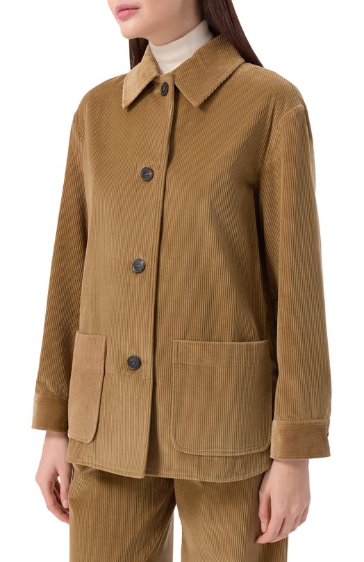 Вельветовая рубашка Max Mara Studio TRAU Коричневый  TRAU Фото 3