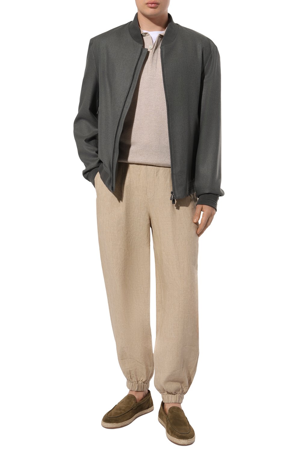Льняные джоггеры GRAN SASSO бежевого цвета по цене 39650 руб., арт. 76108/50612, фото 2 Льняные джоггеры GRAN SASSO, арт. 76108/50612, фото 2