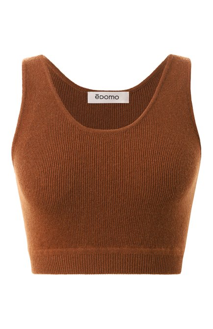 Женская кашемировый топ EDOMO коричневого цвета, арт. T002004FW2324 | Фото 1 (Нос: Не проставлено; Материал внешний: Шерсть, Кашемир; Материал сплава: Проставлено)