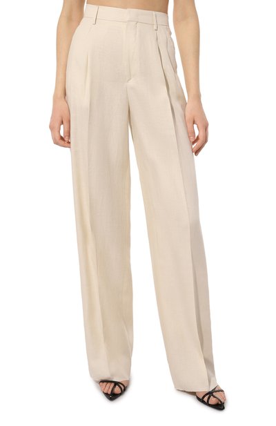 Льняные брюки TAGLIATORE 0205 кремового цвета по цене 43400 руб., арт. P-EB0NY/340021/EA839, фото 3 Льняные брюки TAGLIATORE 0205, арт. P-EB0NY/340021/EA839, фото 3