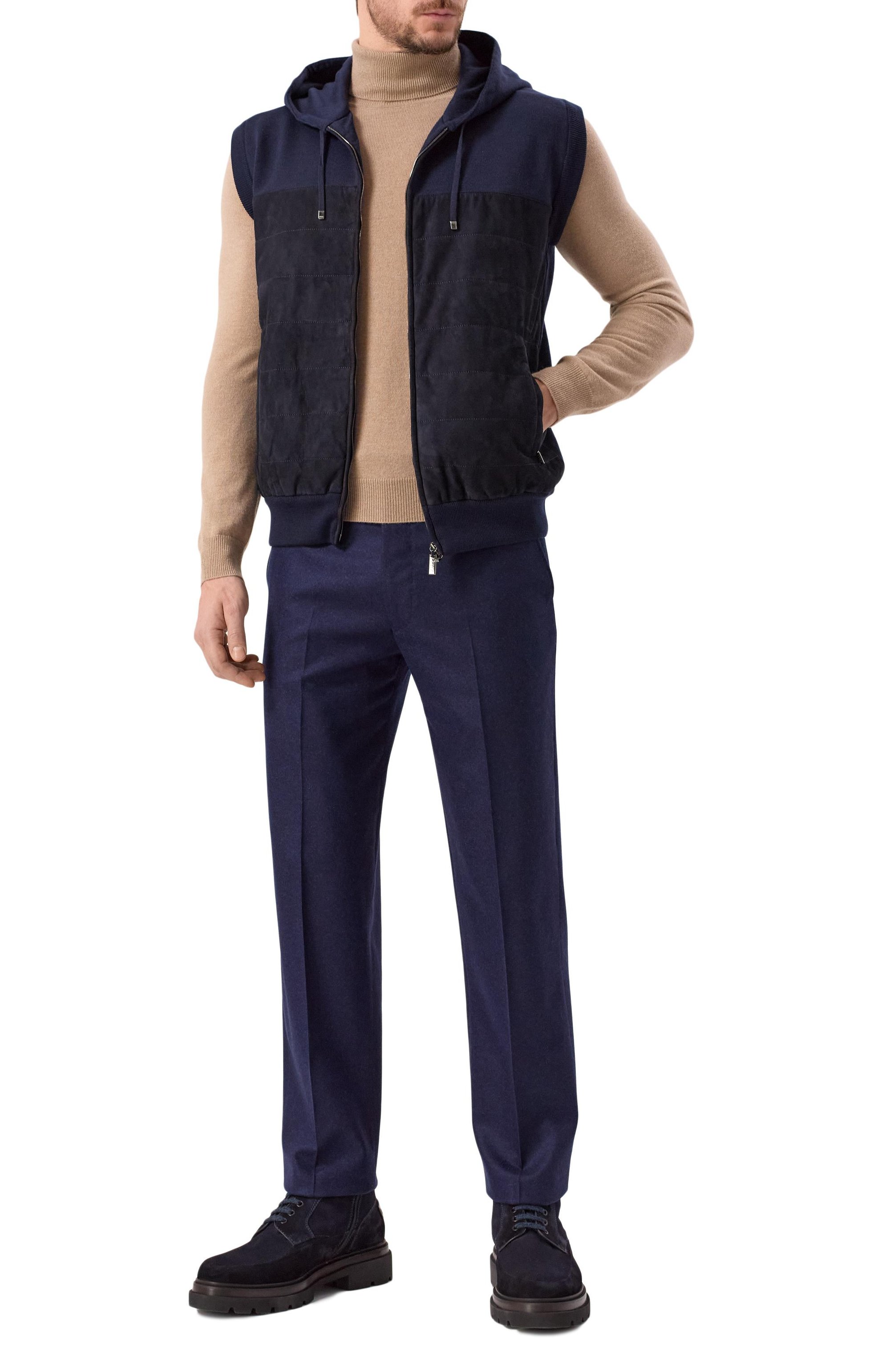 Комбинированный жилет ZILLI темно-синего цвета по цене 458500 руб., арт. JSS006M0270VPDD00/68, фото 2 Комбинированный жилет ZILLI, арт. JSS006M0270VPDD00/68, фото 2