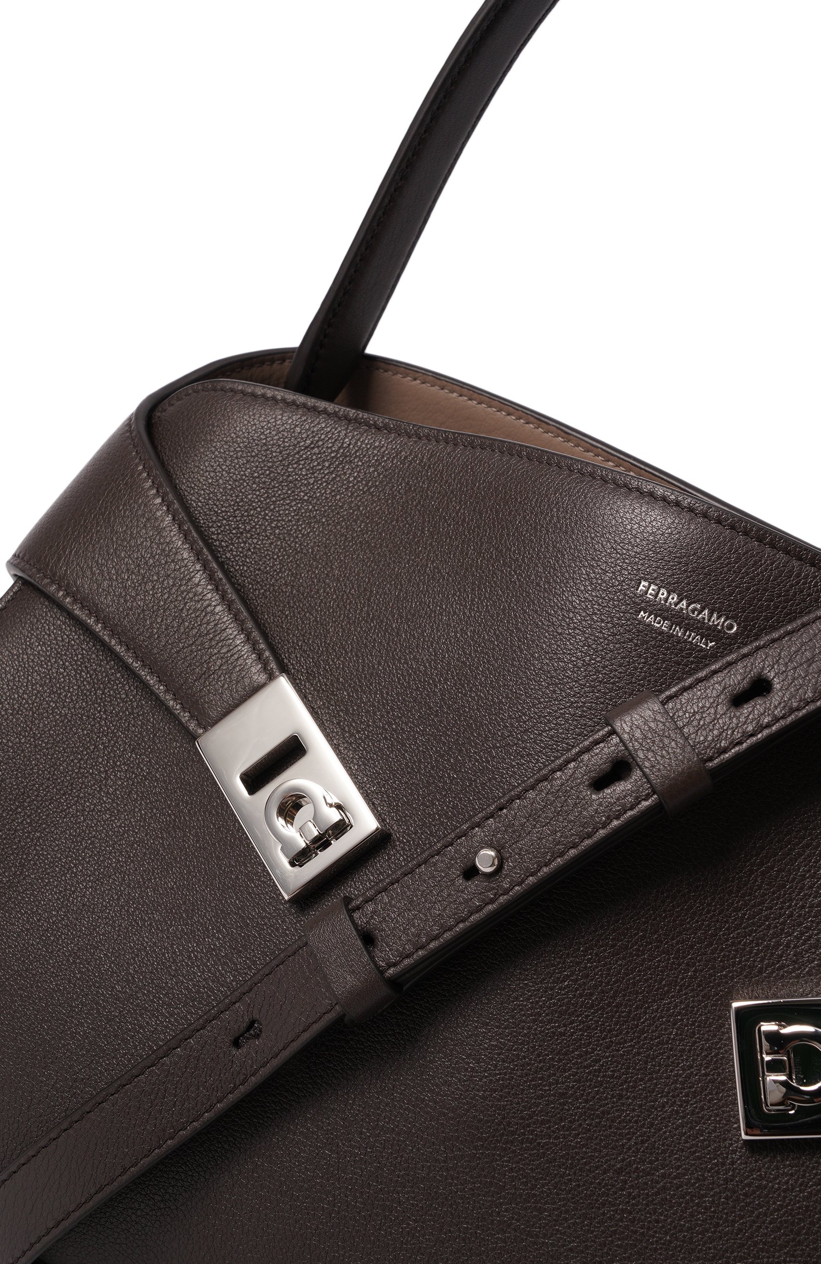 Сумка hug FERRAGAMO темно-коричневого цвета по цене 348500 руб., арт. 219816/795204, фото 6 Сумка hug FERRAGAMO, арт. 219816/795204, фото 6