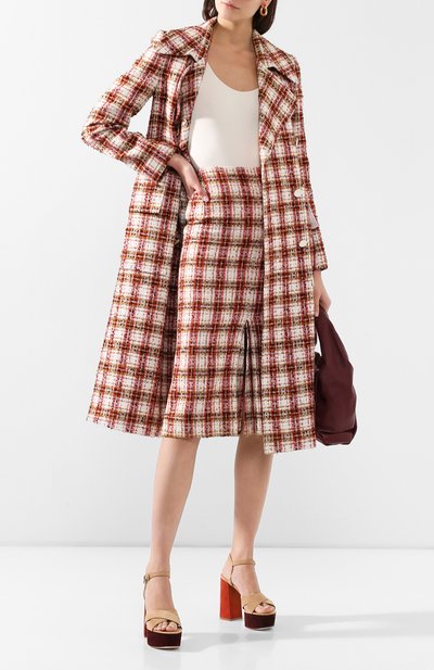 Юбка из смеси шерсти и хлопка VICTORIA BECKHAM, арт. 1120WSK000710A, фото 2