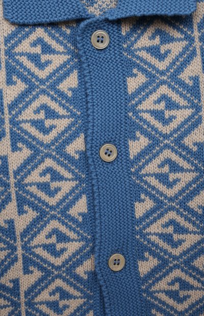 Кардиган из хлопка и шерсти GUCCI голубого цвета по цене 61850 руб., арт. 671172/XKB6G, фото 3 Кардиган из хлопка и шерсти GUCCI, арт. 671172/XKB6G, фото 3