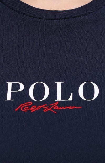 Хлопковая футболка POLO RALPH LAUREN темно-синего цвета по цене 7875 руб., арт. 211838118, фото 5 Хлопковая футболка POLO RALPH LAUREN, арт. 211838118, фото 5