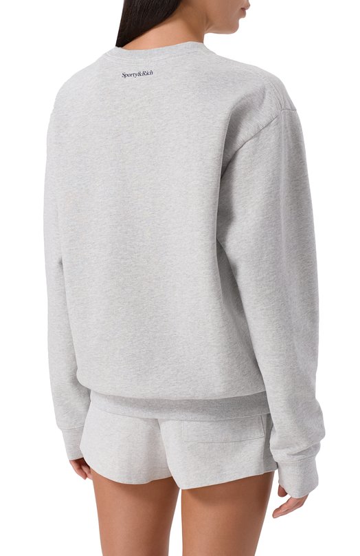 Хлопковый свитшот Sporty and Rich ST071615639GY03 Серый  ST071615639GY03 Фото 4