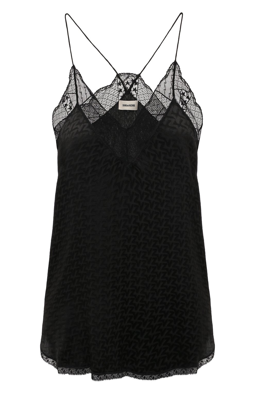 Шелковый топ ZADIG AND VOLTAIRE черного цвета по цене 26150 руб., арт. WKCP0702F, фото 1 Шелковый топ ZADIG AND VOLTAIRE, арт. WKCP0702F, фото 1
