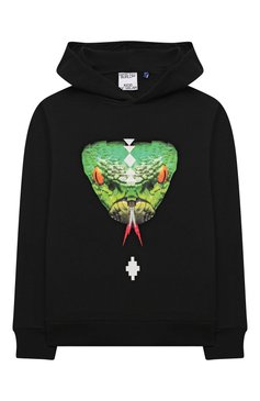 Детский хлопковое худи MARCELO BURLON KIDS OF MILAN черного цвета, арт. CBBB002F21FLE002 | Фото 1 (Материал внешний: Хлопок; Рукава: Длинные; Мальчики Кросс-КТ: Худи-одежда; Материал сплава: Проставлено; Драгоценные камни: Проставлено; Ростовка одежда: 10 - 11 лет | 140 - 146см, 12 лет | 152 см, 8 лет | 128 см)