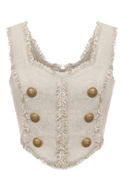 Женский топ изо льна и шелка BALMAIN, арт. AF0AB325HB19