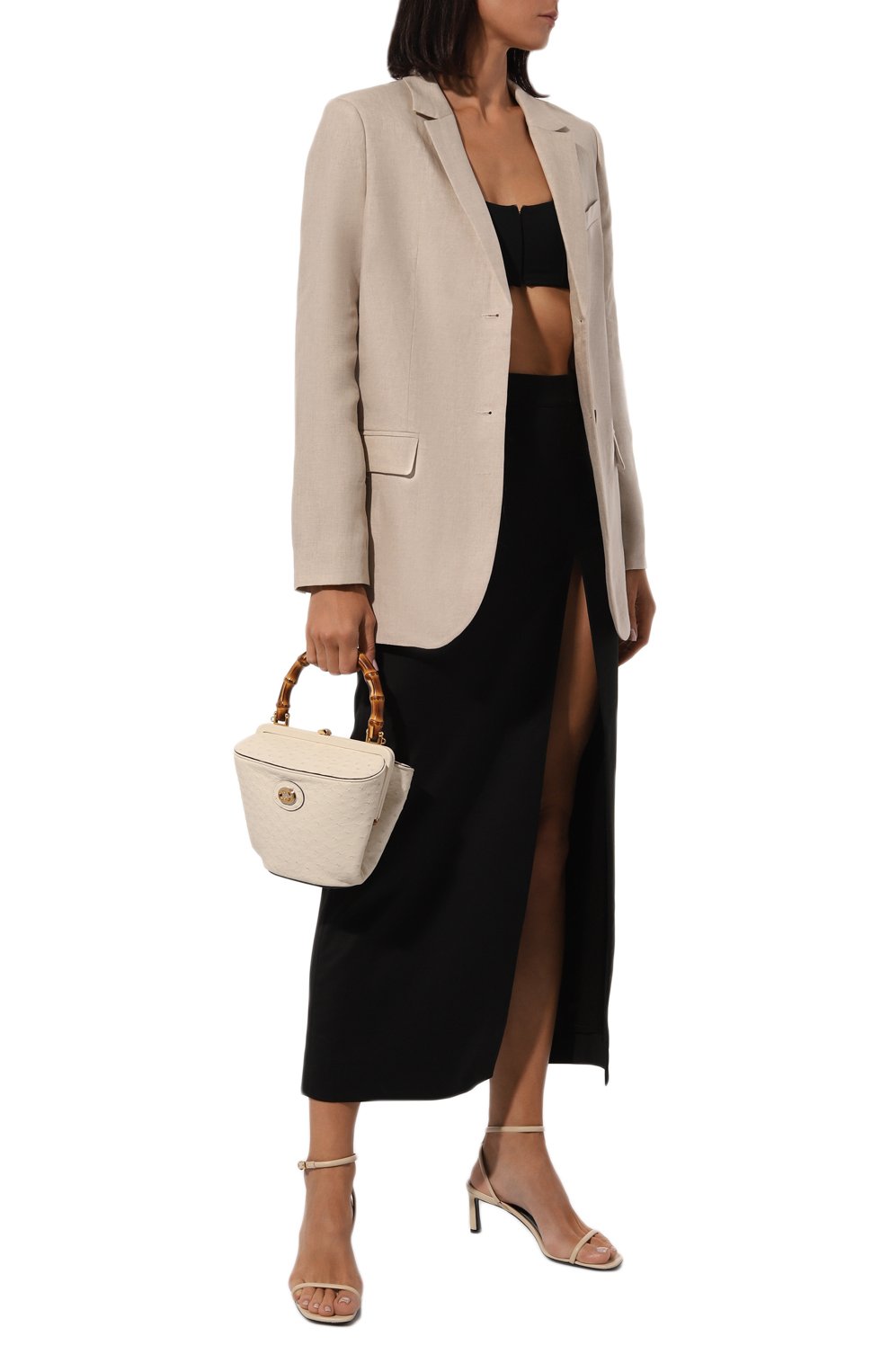 Сумка gucci bamboo из кожи страуса GUCCI, арт. 616437 EY00U, фото 7